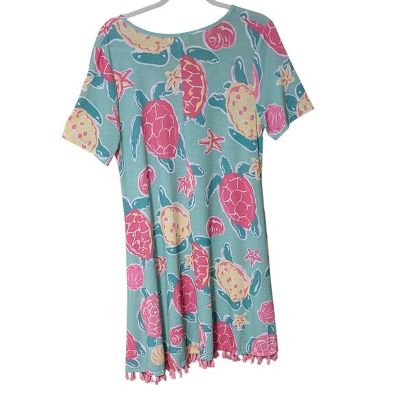 Simply Southern Topsail Dress sea turtles casual flirty nature fringe Medium - Picture 10 of 10